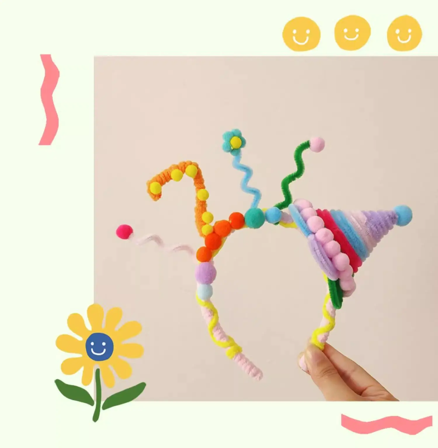 Kids Party Headband with Colorful Party Hat for 1-Year-Olds — feature 3