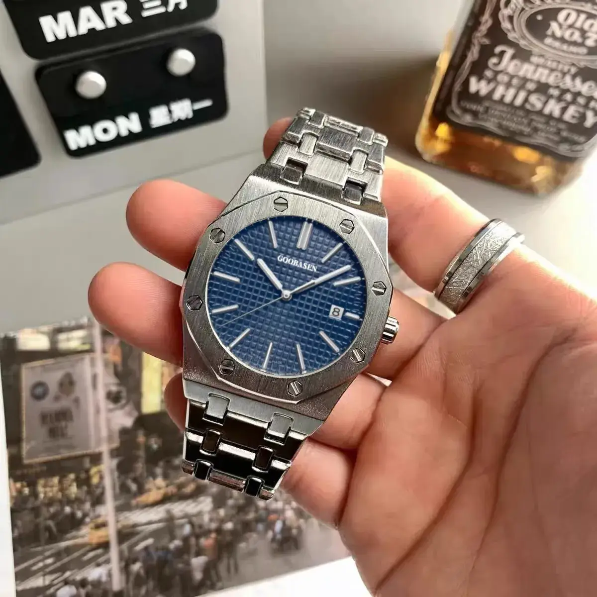 Men's Mechanical Watch with Blue Dial & Waterproof Design - Image 6