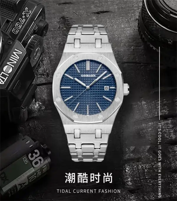 Men's Mechanical Watch with Blue Dial & Waterproof Design — feature 3