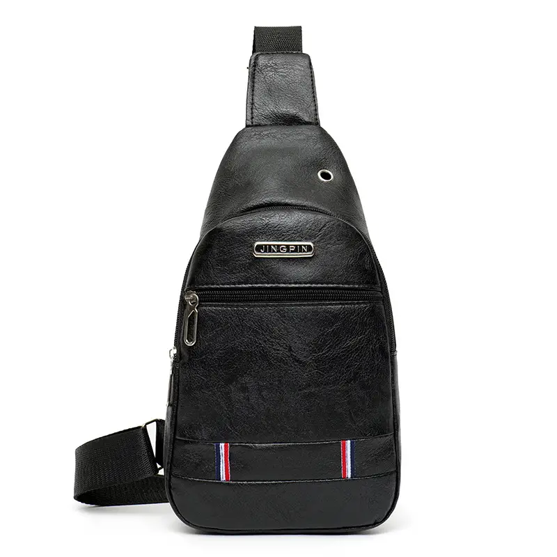 Brown PU Crossbody Bag for Men Casual Travel - Image 11