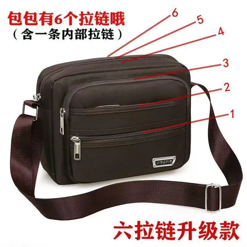 Men's Canvas Crossbody Shoulder Bag Brown — feature 20
