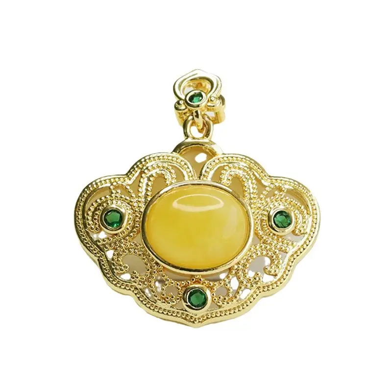 Aiyu Pendant Necklace Yellow Amber Ruyi Style Wholesale Dropshipping - Image 6