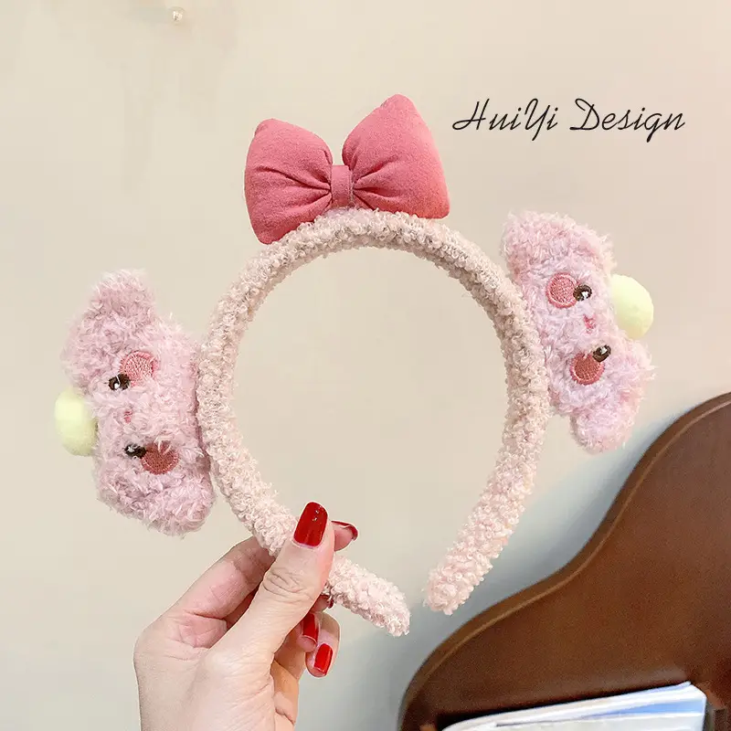 Plush Crab Ears Headband with Wool Laminated Design - Image 70