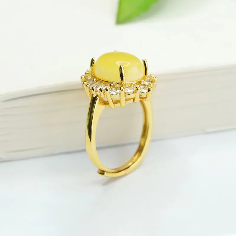 Yellow Amber Ring for Women Vintage S3112901 — feature 10