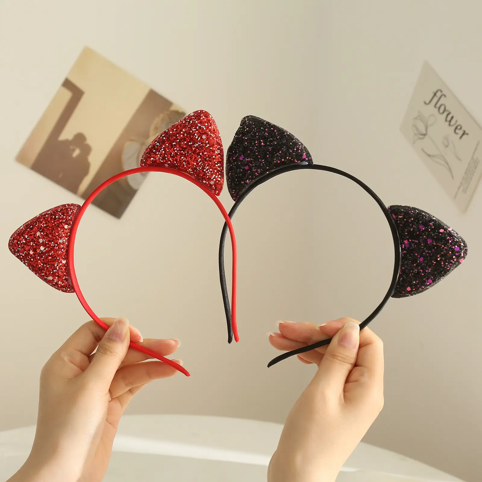 Cat Ears Headband Candy Color Sequins — feature 4