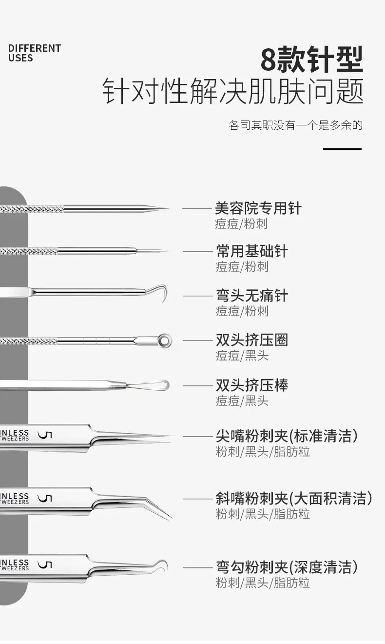 Ultra-fine Acne Needle Clip Blackhead Tweezers — feature 2