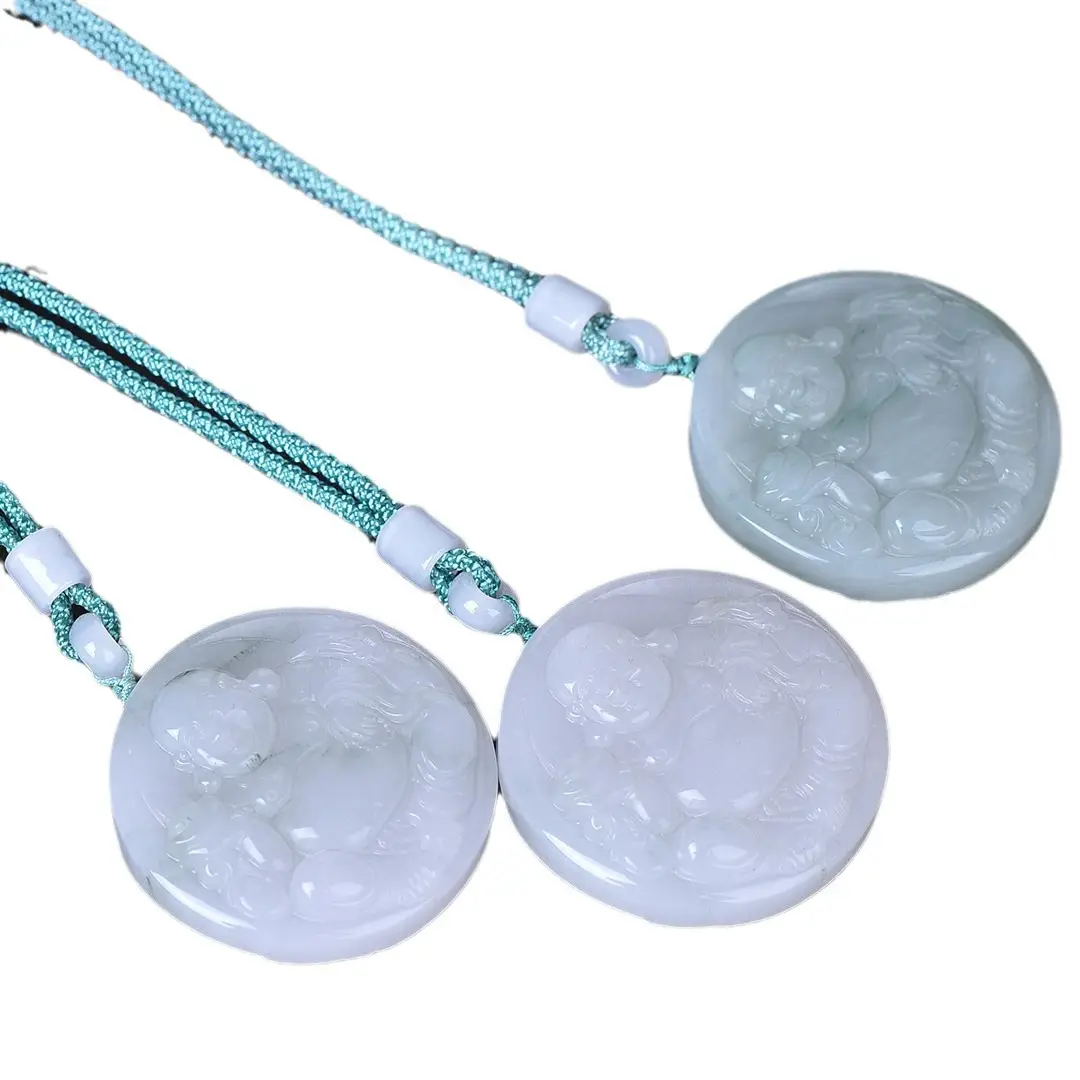 Tianan Cui Maitreya Pendant White Green - Image 5