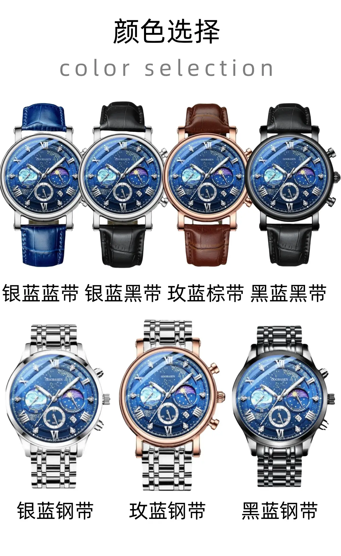 Gubosen Multi-Function Starry Sky Watch for Men — feature 12