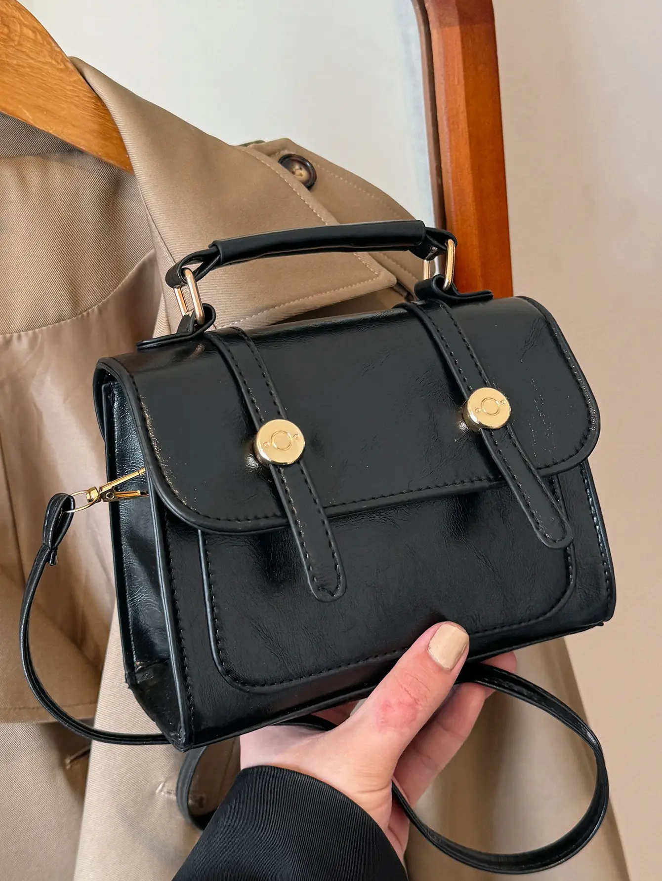 Women's Textured Shoulder Bag Brown New 2023 - Image 6