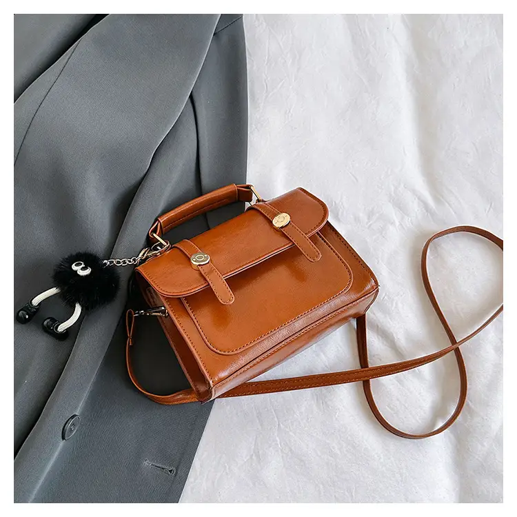 Women's Textured Shoulder Bag Brown New 2023 - Image 4