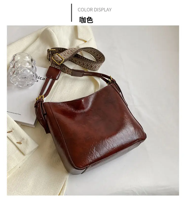 Women Crossbody Bag Brown Leather Autumn Winter New — feature 23