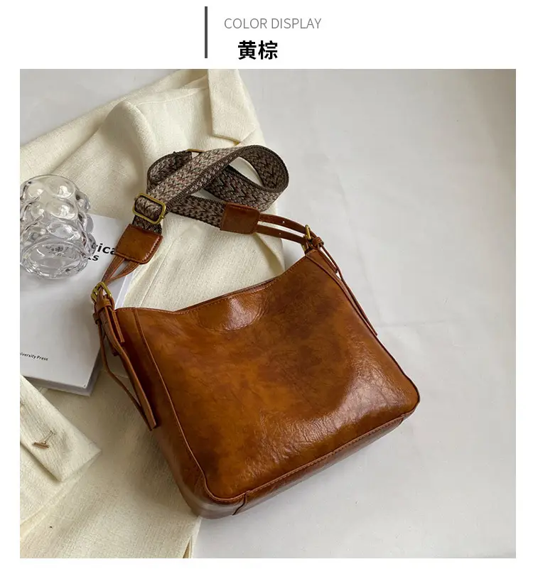 Women Crossbody Bag Brown Leather Autumn Winter New — feature 24