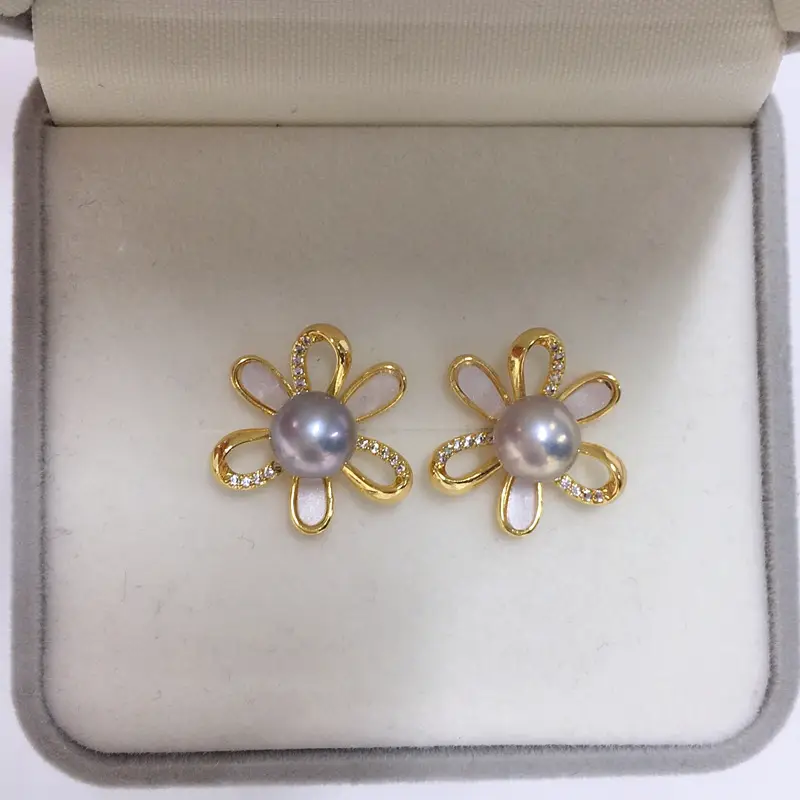 Zhuji Pearl Daisy Earrings 18K Gold Filled Women — feature 9