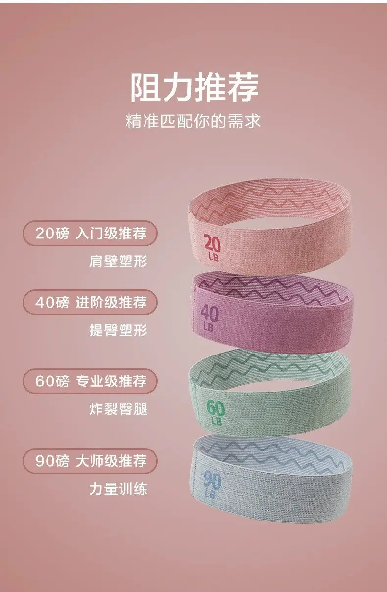 Yoga elastic band hip training fitness resistance band Pilates hip beauty band hip ring knitted band pounds stretch training — feature 4