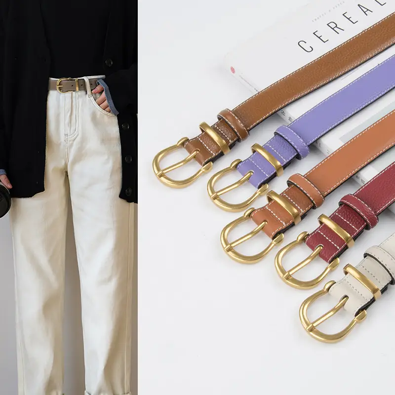 Light Pink Genuine Leather Belt for Women - Image 14
