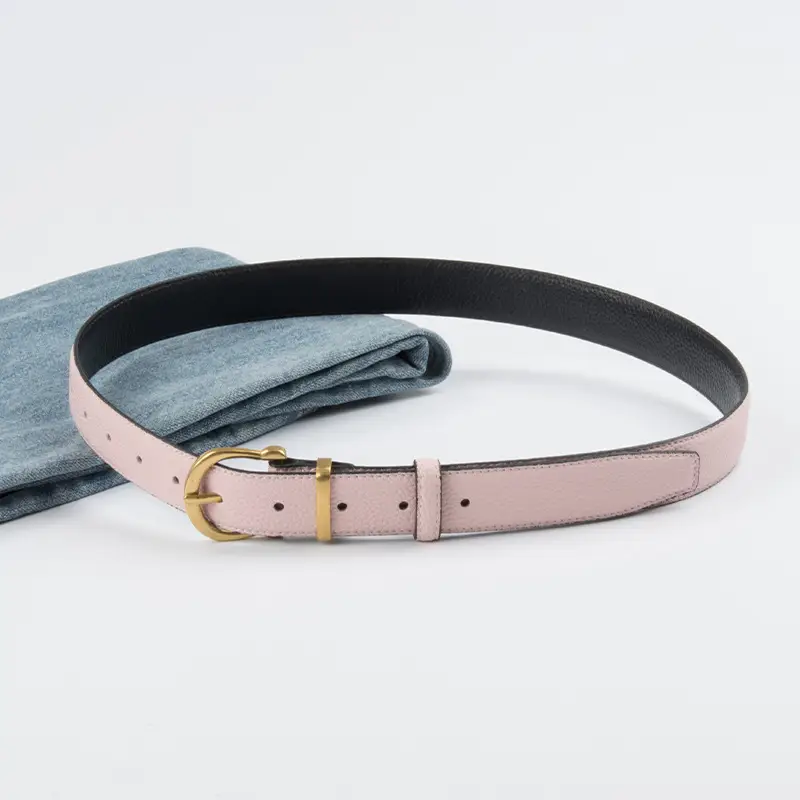 Light Pink Genuine Leather Belt for Women - Image 17