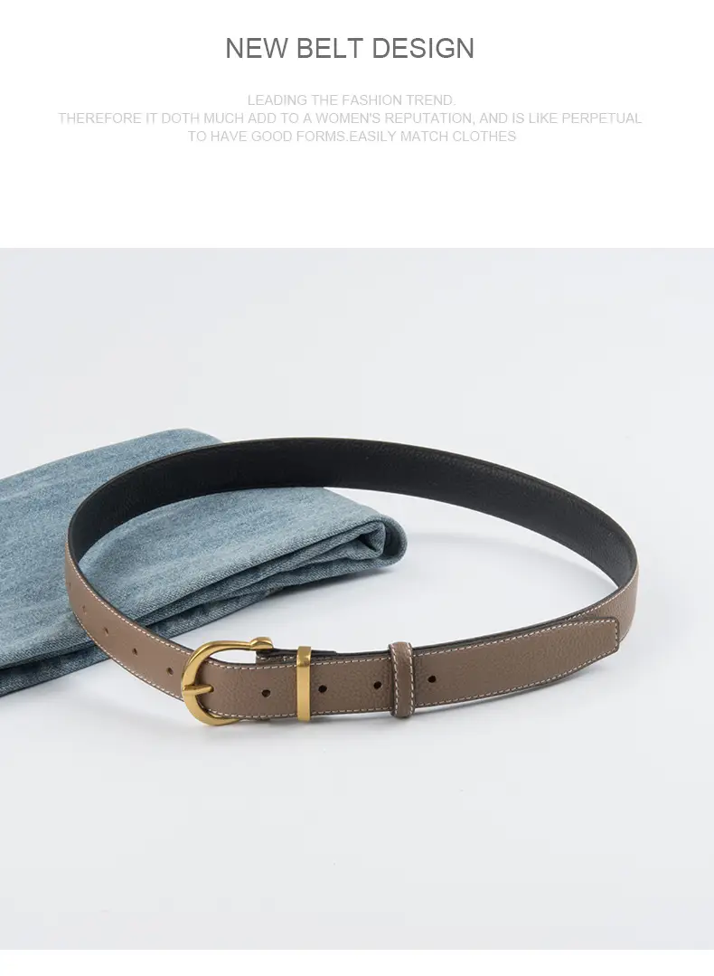 Light Pink Genuine Leather Belt for Women — feature 10