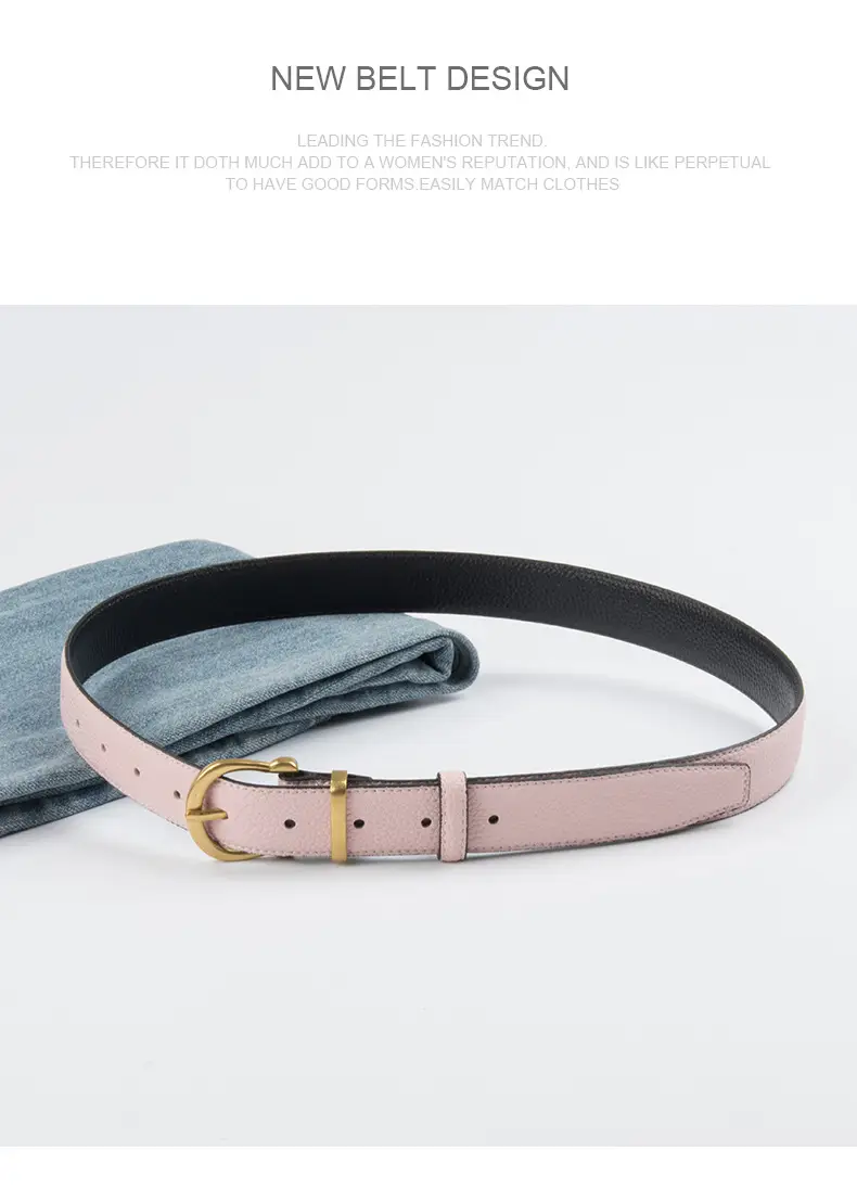 Light Pink Genuine Leather Belt for Women — feature 11
