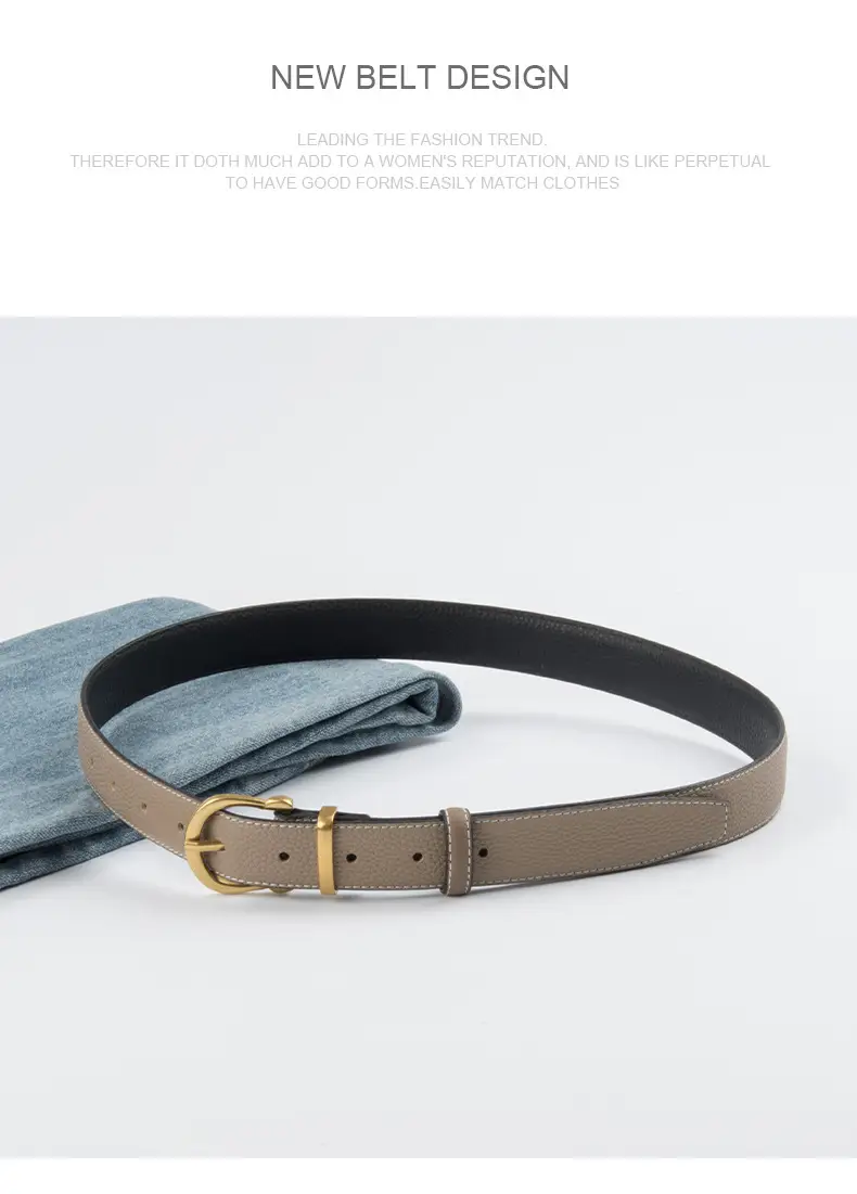 Light Pink Genuine Leather Belt for Women — feature 12