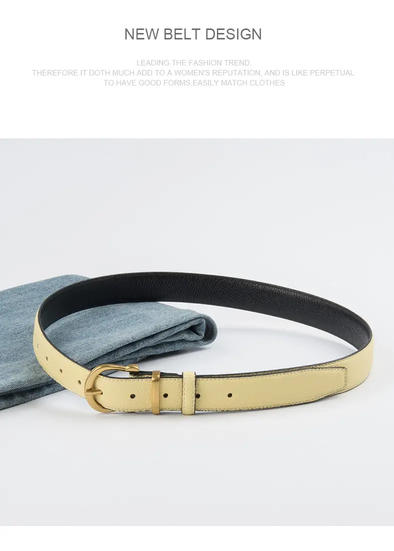 Light Pink Genuine Leather Belt for Women — feature 13