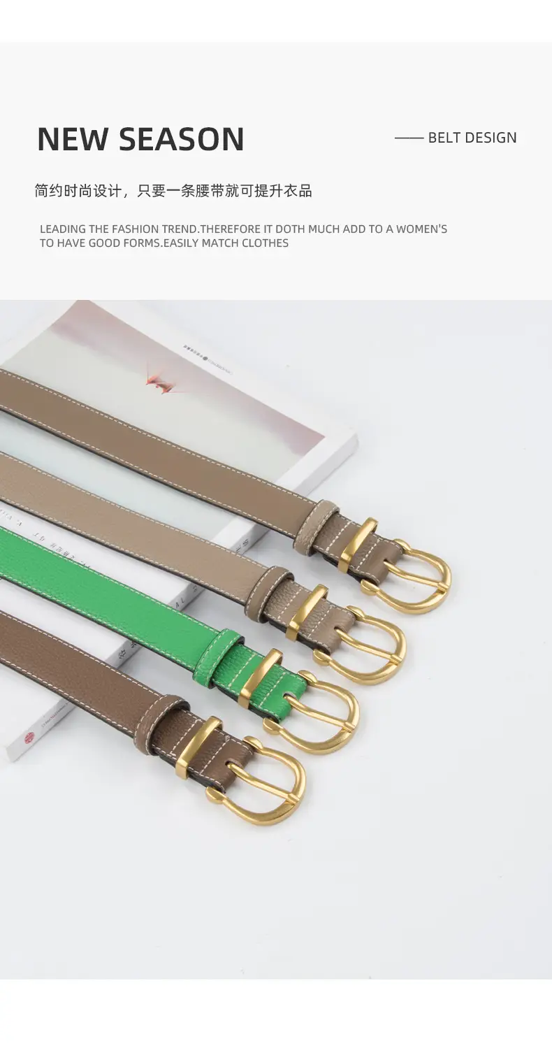 Light Pink Genuine Leather Belt for Women — feature 4