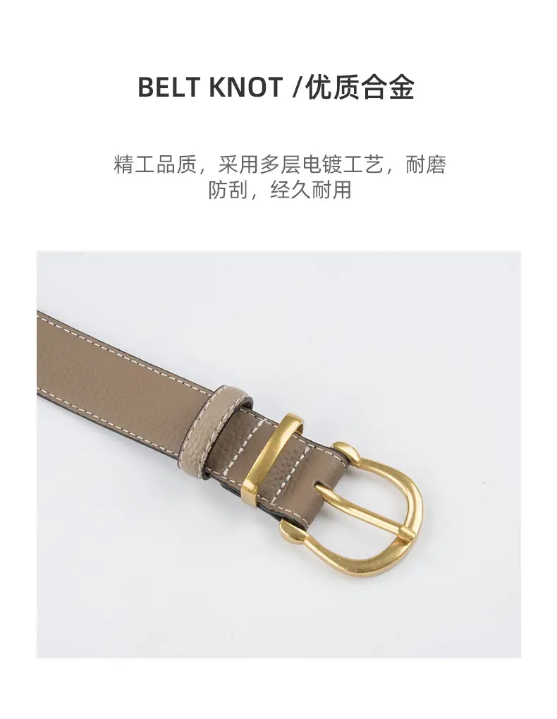 Light Pink Genuine Leather Belt for Women — feature 6