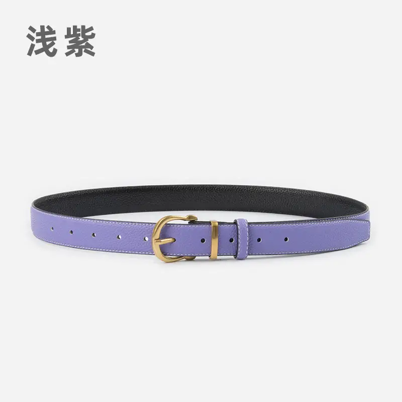 Light Pink Genuine Leather Belt for Women - Image 11