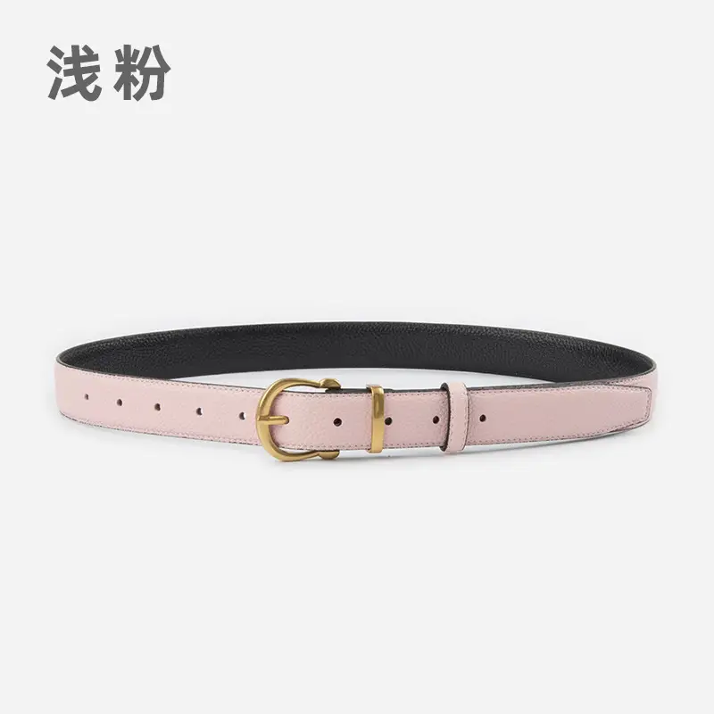 Light Pink Genuine Leather Belt for Women - Image 8