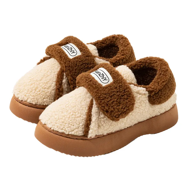Nanbowan vintage lambswool cotton slippers women's winter home warm thick bottom non-slip outer wear cotton slippers women - Image 6