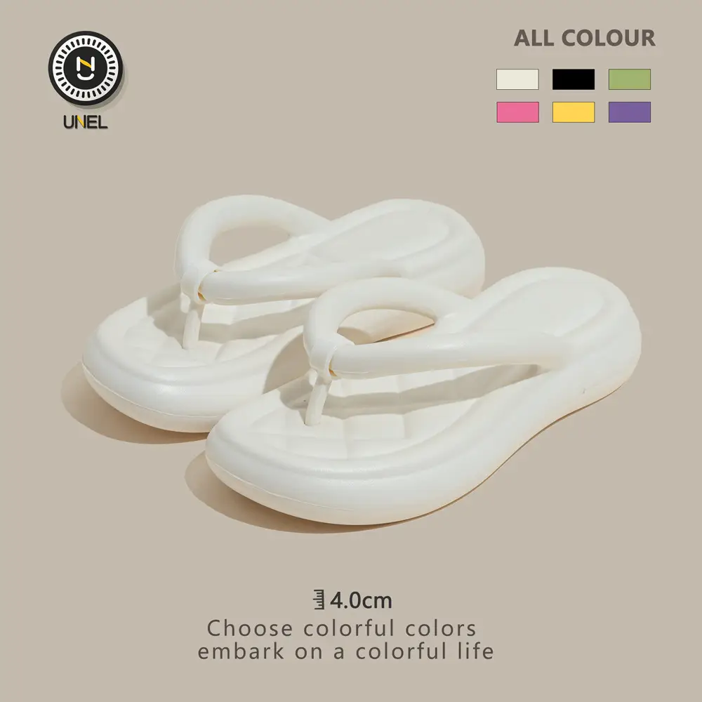 Women's Green Thick Sole Flip Flops Summer Indoor Outdoor — feature 10
