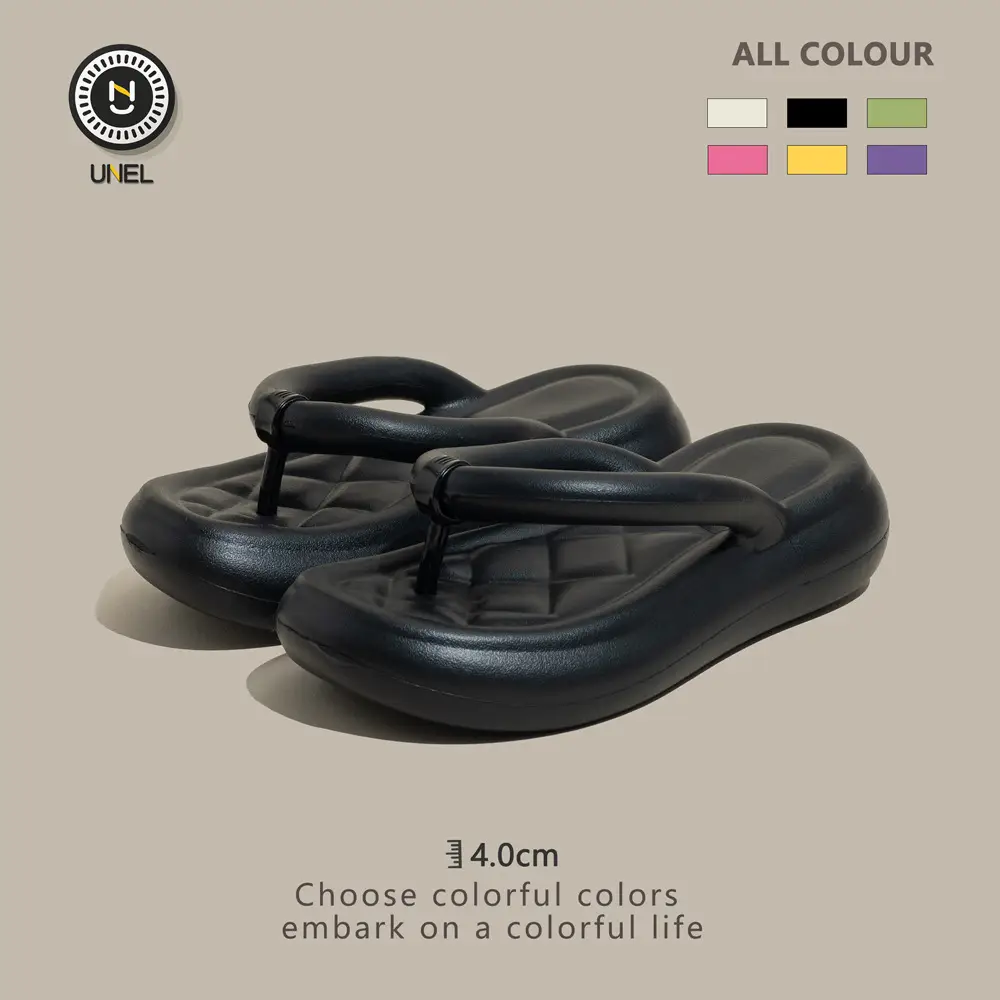Women's Green Thick Sole Flip Flops Summer Indoor Outdoor — feature 11