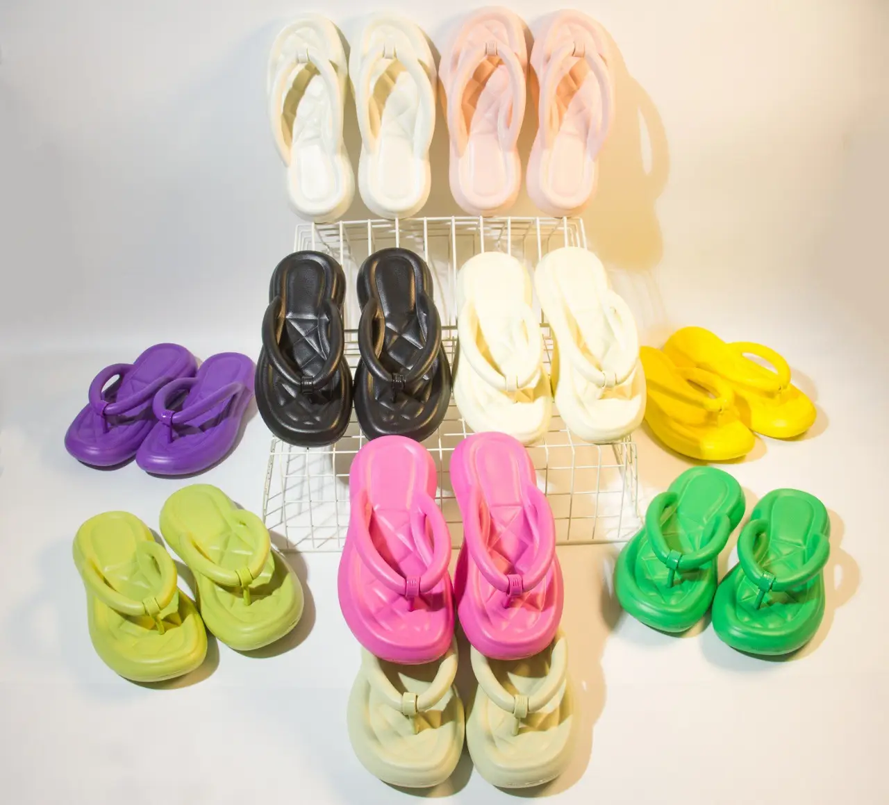 Women's Green Thick Sole Flip Flops Summer Indoor Outdoor — feature 7