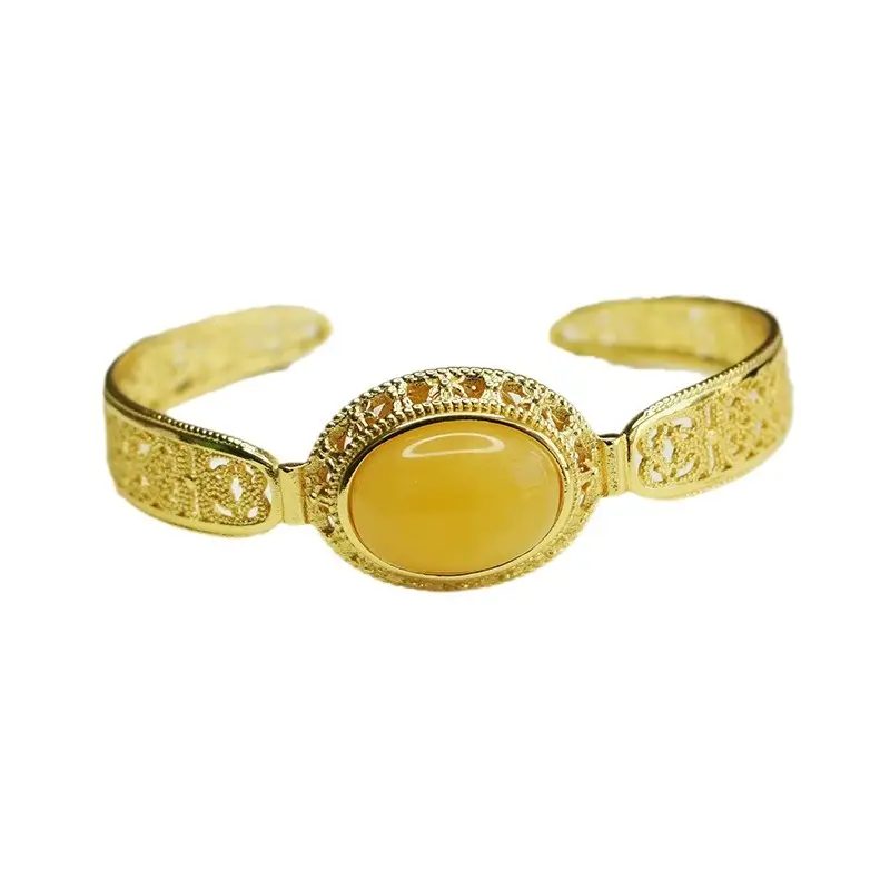 Yellow Amber Ethnic Bracelet for Women - Image 6