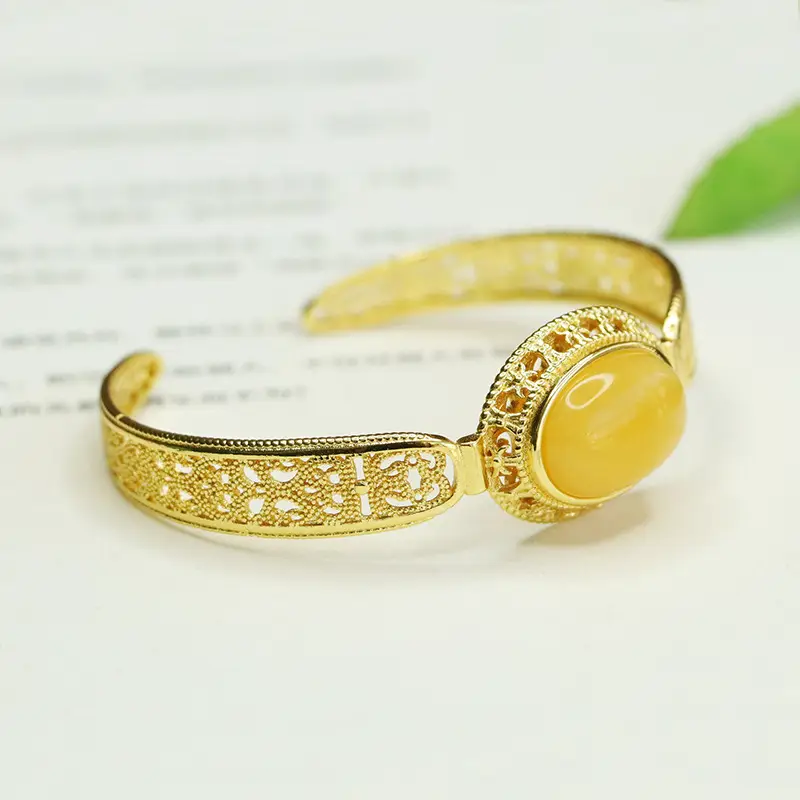 Yellow Amber Ethnic Bracelet for Women — feature 9