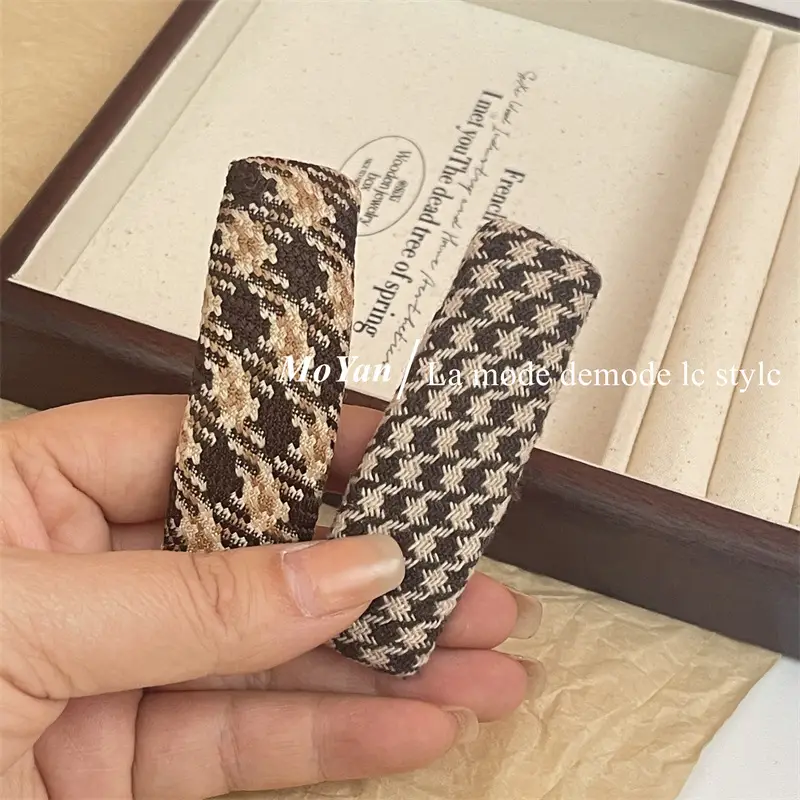 Autumn Winter Houndstooth Hair Clips for Women — feature 6