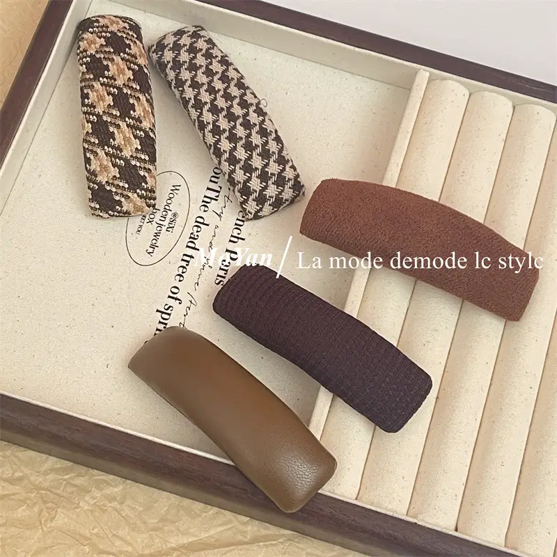 Autumn Winter Houndstooth Hair Clips for Women — feature 9