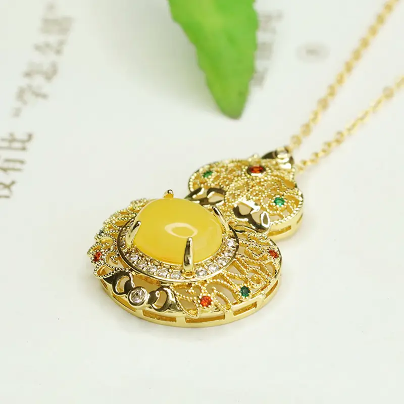 Aiyu Yellow Honey Amber Necklace Ethnic Wholesale Dropshipping - Image 5