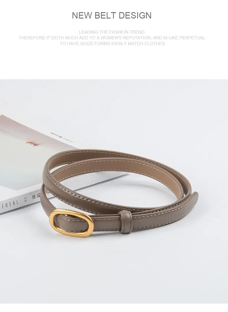 Women's Thin Brown Genuine Leather Belt 2023 — feature 10