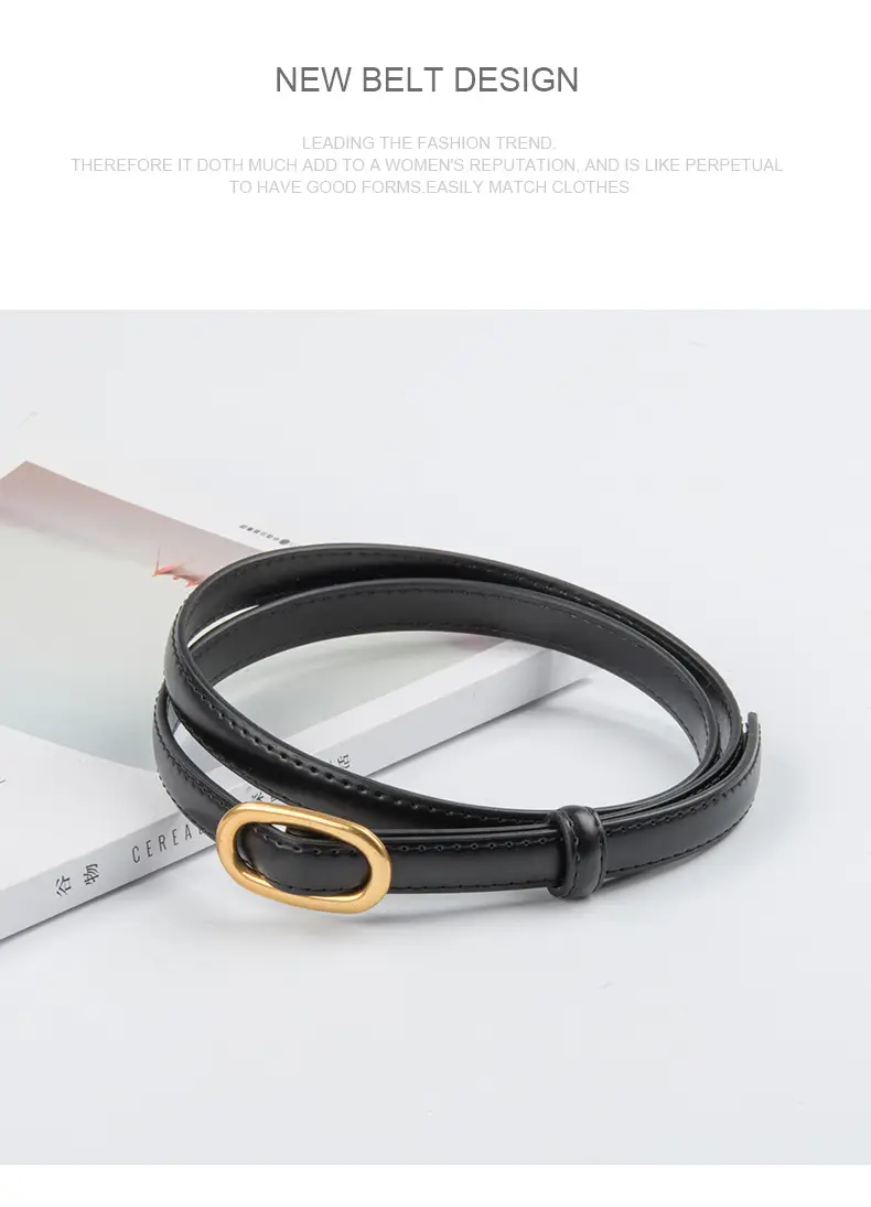 Women's Thin Brown Genuine Leather Belt 2023 — feature 11