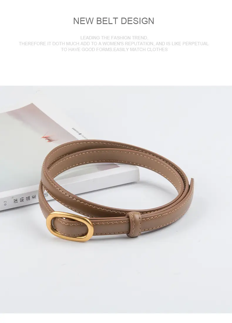 Women's Thin Brown Genuine Leather Belt 2023 — feature 12