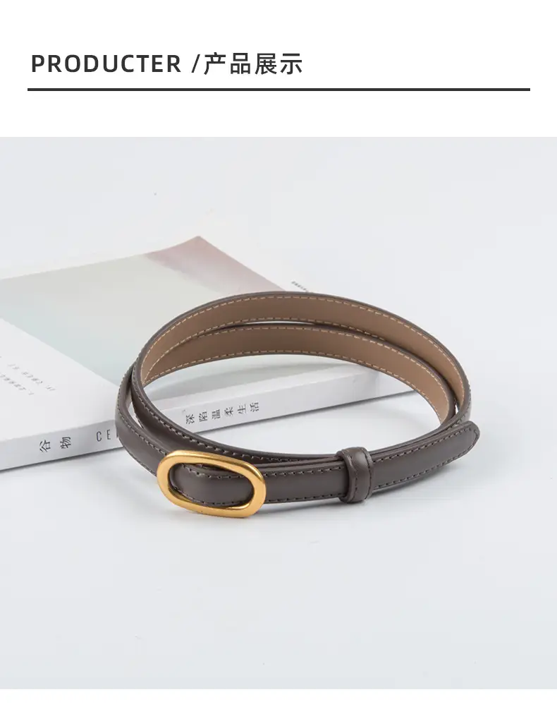 Women's Thin Brown Genuine Leather Belt 2023 — feature 9