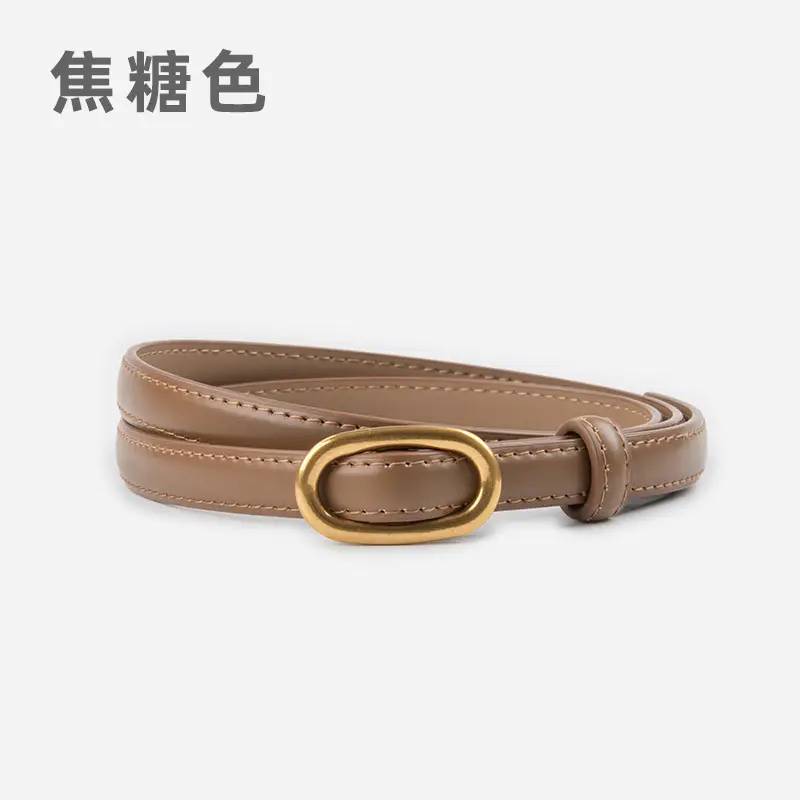 Women's Thin Brown Genuine Leather Belt 2023
