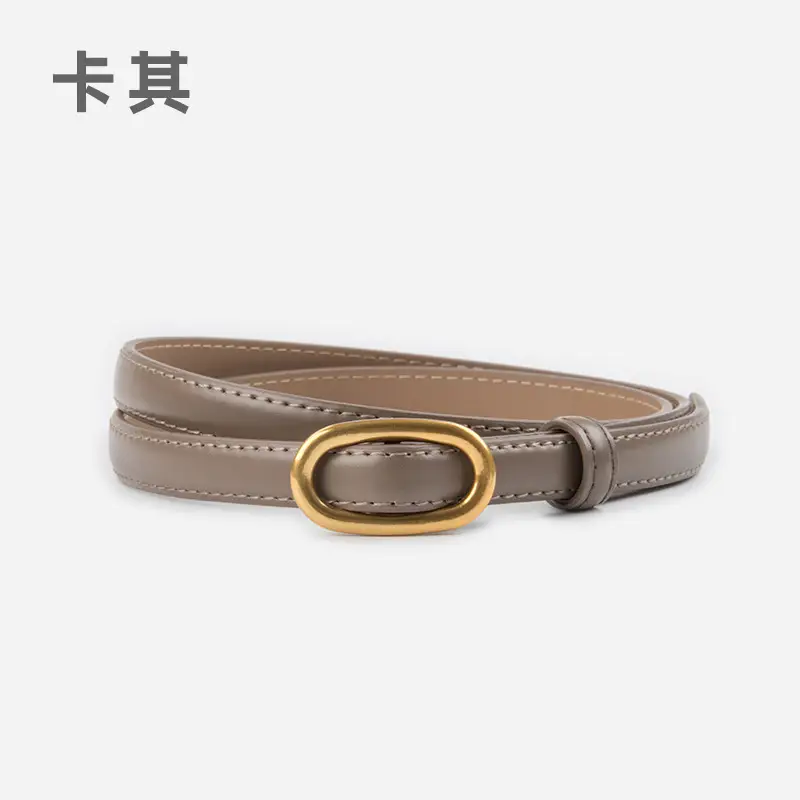 Women's Thin Brown Genuine Leather Belt 2023