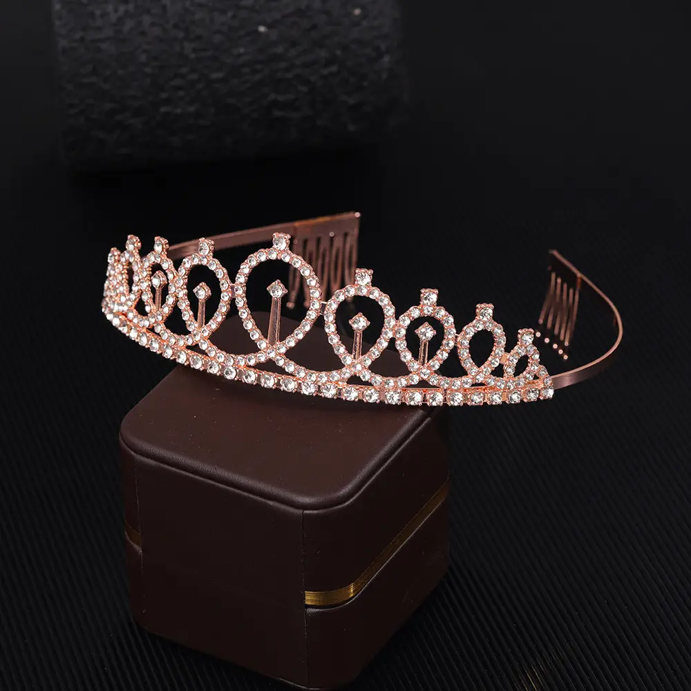 Korean Style Rhinestone Princess Crown Headdress
