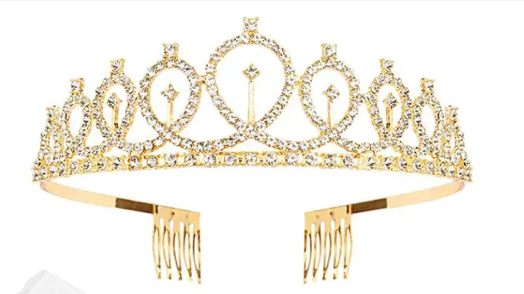 Korean Style Rhinestone Princess Crown Headdress