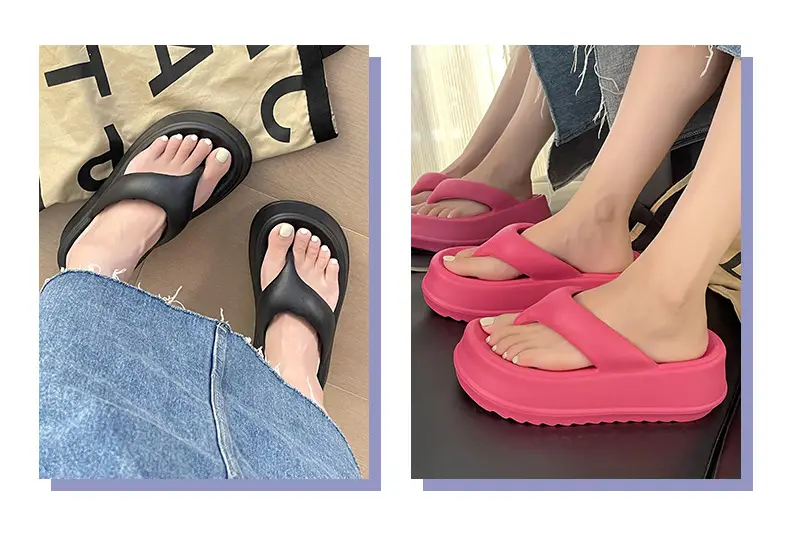 Squishy and Bouncy Feeling Sandals for Women in Summer Internet Celebrity 2023 New Heightening Thick-Soled Flip-Flops for Beach Non-Slip Outer Wear — feature 6