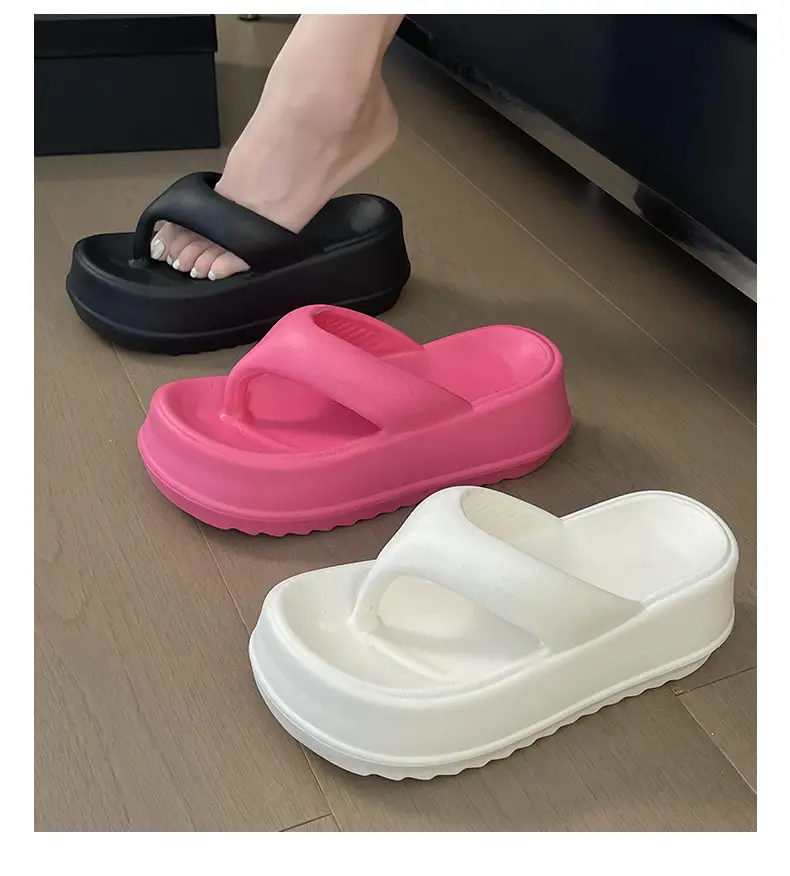 Squishy and Bouncy Feeling Sandals for Women in Summer Internet Celebrity 2023 New Heightening Thick-Soled Flip-Flops for Beach Non-Slip Outer Wear — feature 7