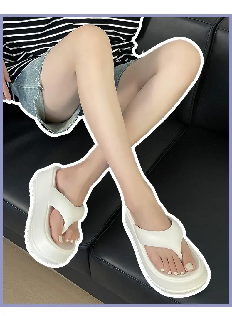 Squishy and Bouncy Feeling Sandals for Women in Summer Internet Celebrity 2023 New Heightening Thick-Soled Flip-Flops for Beach Non-Slip Outer Wear — feature 8