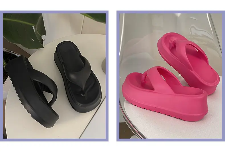 Squishy and Bouncy Feeling Sandals for Women in Summer Internet Celebrity 2023 New Heightening Thick-Soled Flip-Flops for Beach Non-Slip Outer Wear — feature 9