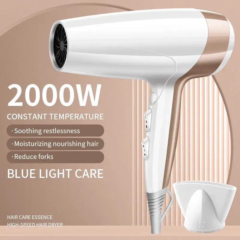 Cross-Border Hair Dryer Rose Gold 4D Blue Light - Image 6